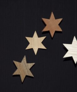 Weihnachtschmuck 4 Spitzsternen aus verschiedenen Edelhölzern Set 3