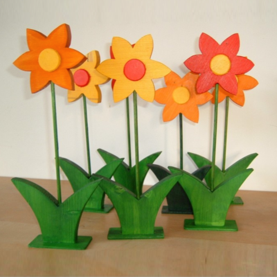 Holz-Blumen 3er Set