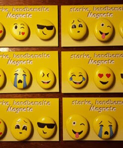 Von Hand bemalte Smiley Magnet-Steine aus fairtrade Projekt in Marokko