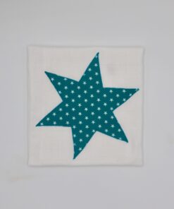 Baumwolldecke (80 x 80 cm) mit grossem Stern als Wickelunterlage, Nuscheli, Mulltuch...
