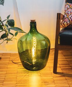 Lampe in Mostflasche, grün 25 Liter Ballonform