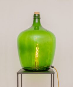 Lampe in Mostflasche, grün 25 Liter Ballonform