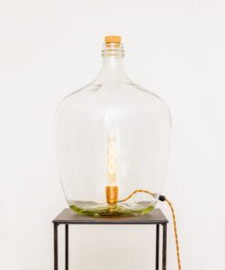 Lampe in Mostflasche, klar 25 Liter Ballonform