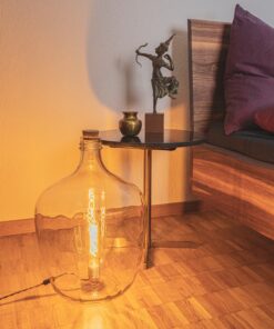 Lampe in Mostflasche, klar 25 Liter Ballonform