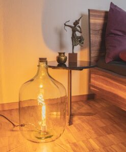 Lampe in Mostflasche, klar 25 Liter Zylinderform