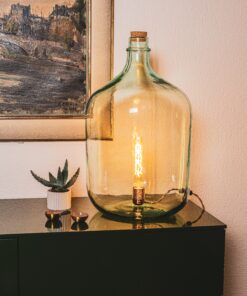 Lampe in Mostflasche, klar 25 Liter Zylinderform