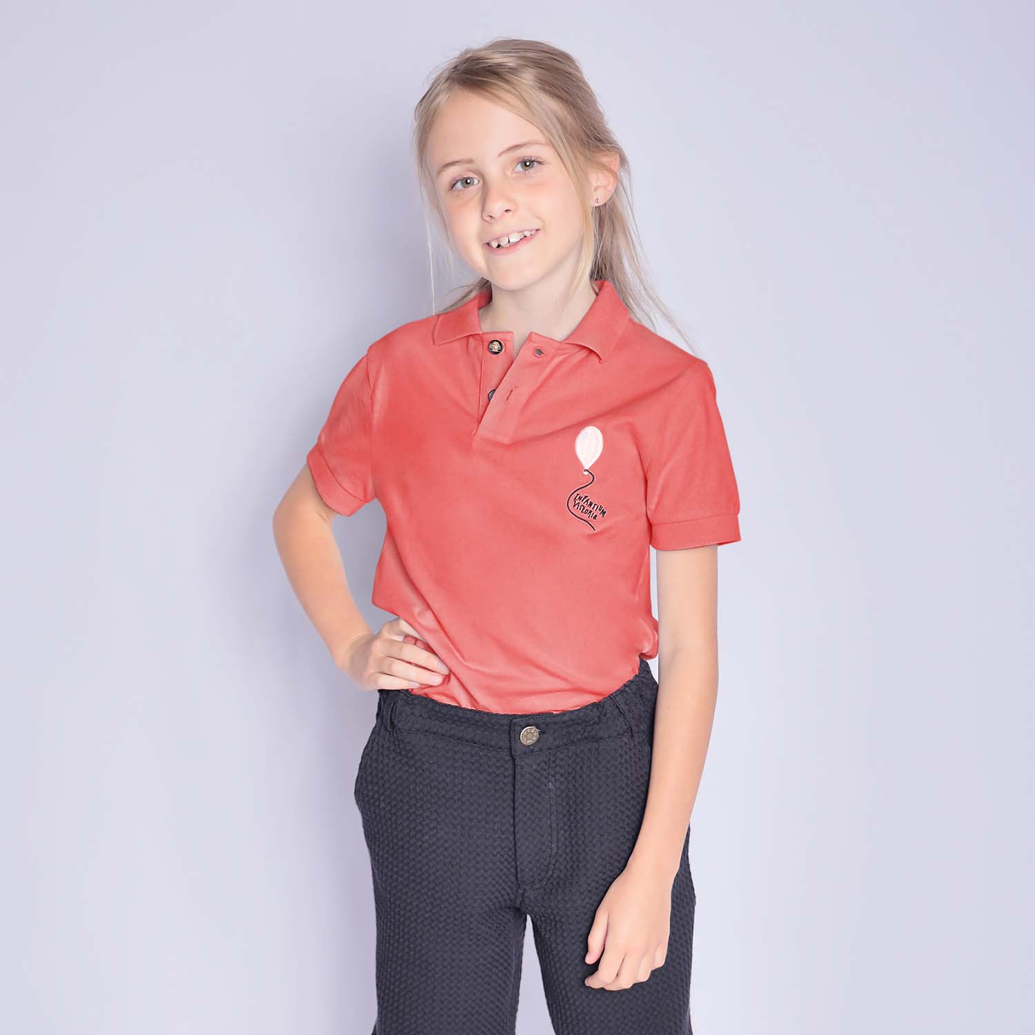 Infantium_Victoria_Coral_Red_Organic_Cotton_Jersey_Polo_T-Shirt_with_Embroidery_for_Girls